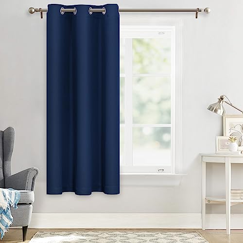 MYSKY HOME Grommet top Thermal Insulated Window Blackout Curtains, 42 x 63 Inch, Navy, 1 Panel - color: Navy, size: 42"W x 63"L (Pack of 1)