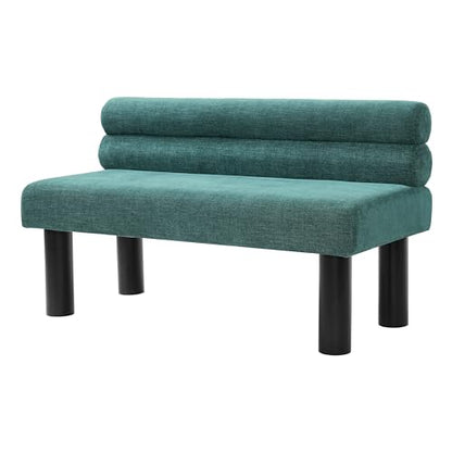 Christopher Knight Home Wally Fabric Upholstered Dining Bench, Long Dining Room Chair, Wooden Entryway Bench, Bedroom End of Bed Bench, Teal Green+Black - color: Teal Green+black