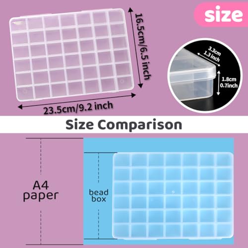 Eppingwin 42 Grids Bead Organizer, Craft Organizers and Storage, Acrylic Organizers, plastic Bead Organizer Box for Crafts Organizing Storing (4 pack) - color: 42 grids(4 P)