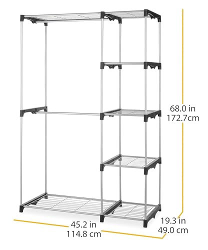 Whitmor Modern Industrial Wardrobe - color: 45"L x 19"W x 68"H ﻿