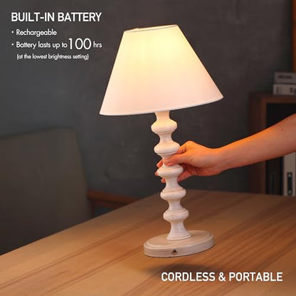 O'Bright Ember Rechargeable Table Lamp (Whitewashed_Baluster) - color: Whitewashed_Baluster