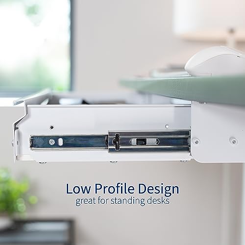 VIVO Large 33 inch Under Desk Slide Out Storage Drawer Organizer, White, DESK-DR33-W - color: White