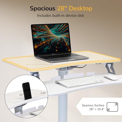 Mount-It! Mobile Computer Cart, Height-Adjustable Rolling Workstation with 28" Desktop, Keyboard Tray, Storage Shelves & Locking Wheels, Mobile Computer Stand for Office, Classroom, or Home