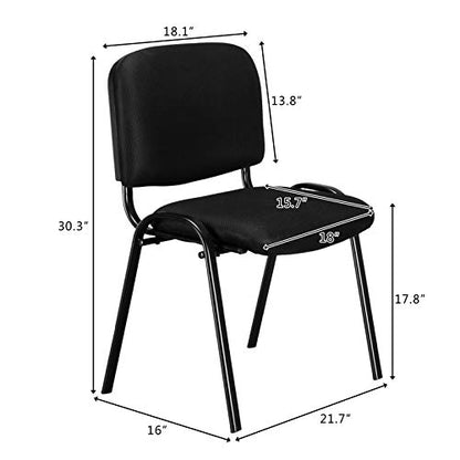 VINGLI 5-Pack Waiting Room Chairs, Stackable Chair for Office, Mesh-Black | Stacking Chairs, Armless Church Chairs, Space-saving, Guest & Reception, Office Lobby, Business Hall - color: Fabric Mesh-black, size: 5-pack