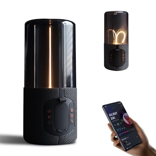 Bluetooth Speaker Lamp, Minimalist Table Lamp, Ambient Light | Wireless Bluetooth Speaker, TF-Card Input, Bluetooth 5.3, TWS Paring, for Bedroom Living Room, Dorm, Gift