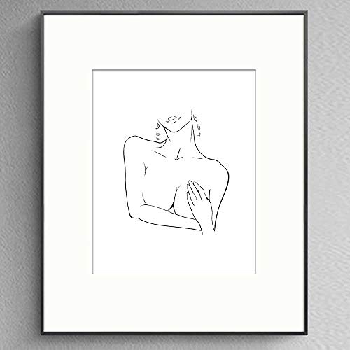 Women Body Line Art Print Modern Drawing Wall Art Minimalist Gril's Room Wall Decor Minimal Print Set of 4, Without Frame 8x10
