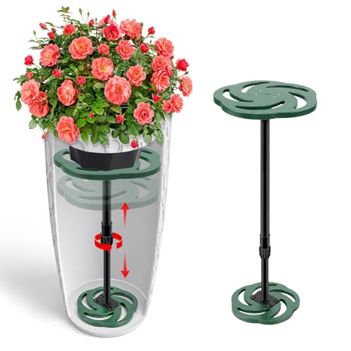 Axcoix Plant Risers for Inside Pots, 17.5-32" Rise Plastic Planter Inserts | Adjustable Height Planter Inserts for Large Pots, Pot Fillers for Tall Square Round Taper Planters (6" 8" 10" Base or Top) - size: XL Tall Lift: 17.5-32" Rise - 1Pack