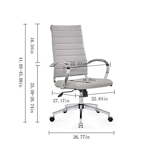 lux Modern Desk Chairs with Wheels and arms Ergo Chairs high Back Chair Computer Leather Modern Chair Leather Office Executive Chair (4020-gray) - color: 4020-gray