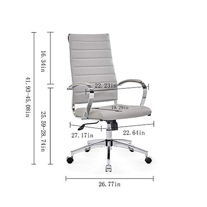 lux Modern Desk Chairs with Wheels and arms Ergo Chairs high Back Chair Computer Leather Modern Chair Leather Office Executive Chair (4020-gray) - color: 4020-gray