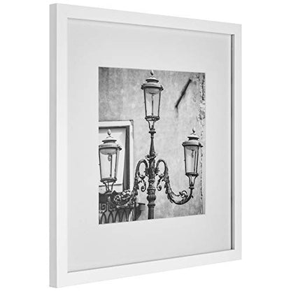 Gallery Perfect - 12-Piece White Square Photo Frame - Set with Hanging Template - Wall Gallery Kit - 16.5"x10.2"x16.7" - Square Wall Mount - Complete Set - Galley Wall - Picture Frame Set - color: White