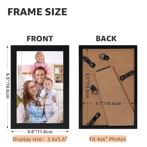 Giftgarden 4x6 Picture Frame Black Set of 3, Thin Photo Frames 4 by 6 for Wall and Tabletop Display - color: Black*3, size: 4x6