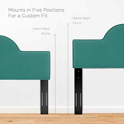Dawn Performance Velvet King/California King Headboard - Enhance Bedroom Ambiance with Elegant Arching Silhouette, Stain-Resistant Upholstery, and Adjustable Height.