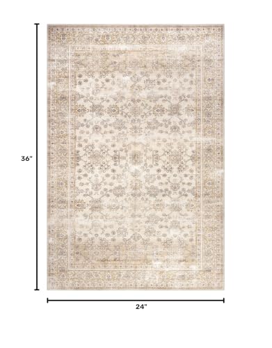 nuLOOM Sia Beige Floral & Paisley Washable Area Rug, 2' x 3' | Nuloom Sia Floral & Paisley 2' x 3' Machine Washable Accent Rug for Living Room Bedroom Dining Room Entryway, Beige - color: Sia Beige, size: 2' x 3' (Rectangular)