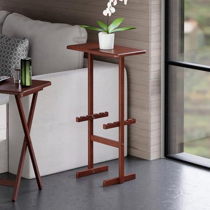 Winsome Riley Snack Table Rack, Walnut - color: Walnut