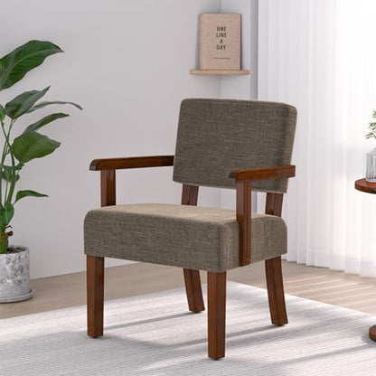 Accent Chair, Living Room Chairs Oversized with Soft Seat | Armchair with Solid Wood Frame, Comfy Reading Chair for Bedroom, Waiting Room, Home Office, Easy Assembly - color: Brown, size: Chair
