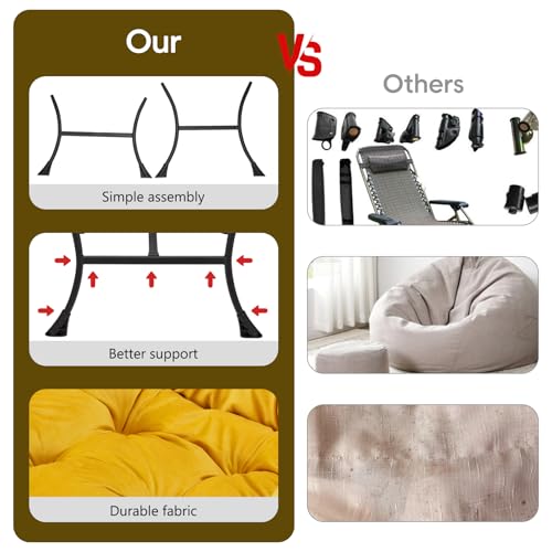 Lazy Chair with Folding Ottoman Modern Large Accent Chair,Contemporary Lounge Leisure Sofa Chair with Armrests Upholstered Sofa Armchair Reading Chair for Bedroom,Dorm & Office (Yellow-f) - color: Yellow