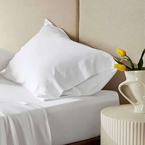 Bedsure PureWoven 100% Rayon Derived from Bamboo, Twin Bed Sheets, 3 Pieces | Cooling Sheets for Hot Sleepers, Breathable & Silky Soft, 16" Deep Pocket, Hotel Luxury Bedding, White - color: 02 - White, size: Twin