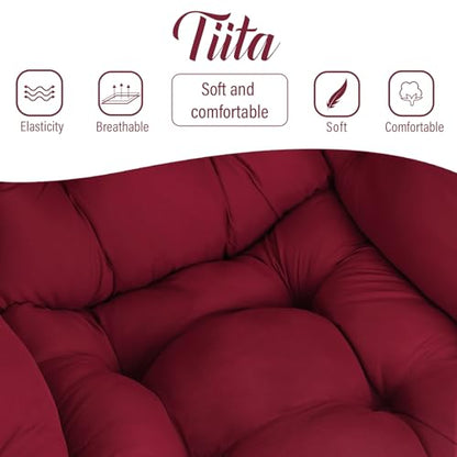 Lazy Chair with Ottoman, Comfy Reading Accent Chair, Burgundy | Foldable Footrest, Padded Seat and Backrest, Side Pocket for Lounging in Living Rooms, Bedrooms, Dorms and Small Spaces - color: Burgundy