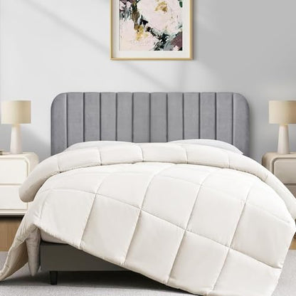 Queen Headboard Only - Upholstered Headboard for Bed, Easy Assembly, Velvet Covered Sponge, Place Between Bed & Wall, Adjustable Metal Legs with Non-Slip Pads, Grey - color: Gray, size: Queen