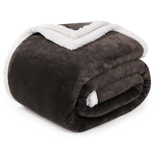 BEAUTEX Sherpa Fleece Throw Blankets Soft Fluffy Flannel Plush Cozy | Fuzzy Coffee Cuddle Blanket for Couch, Bed, Sofa, Adults (50" x 60", Coffee) - color: Coffee, size: Throw-50"x60"