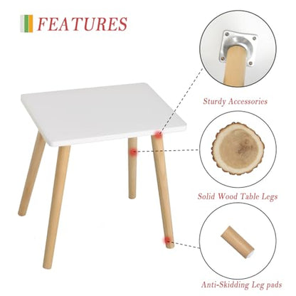 AWASEN Side Table, Small End Accent Table for Living Room Bedroom Office Small Spaces, Modern White Side Table Nightstand with Solid Wood, Easy Assembly, (White) - color: White
