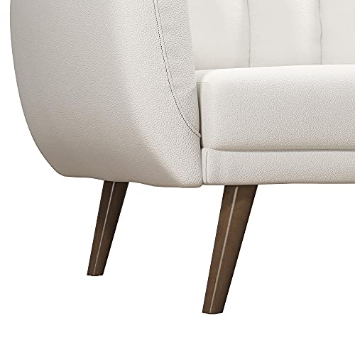 Novogratz Brittany Futon, Convertible Sofa & Couch,White Faux Leather - color: White Faux Leather
