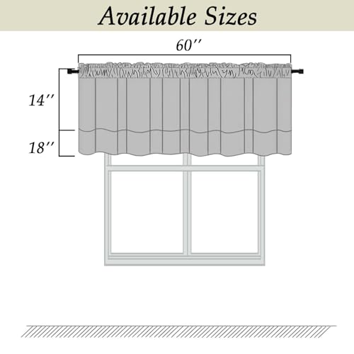Simplebrand Natural Valance for Windows, Short Blackout Curtains for Bathroom/Laundry/Basement Windows with Rod Pocket, Thermal Insulated Solid Curtain Valance, Each 60Wx18L Inches, 1 Piece - color: Natural, size: 60"W x 18"L (Pack of 1)