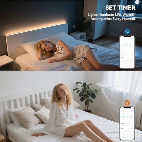PAUTIX CCT COB LED 스트립 라이트 화이트 조정 가능한 6400LED, CRI90+ 32.8피트/10m 조도 조절 가능 2700K-6500K 24V LED 테이프 조명 키트, 알렉사/구글 어시스턴트와 함께 작동, 캐비닛 아래 침실 주방 DIY 조명용 - size: 32.8ft(Work with Alexa)