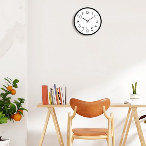 Lumuasky 2 Pack Black Wall Clock,12 Inch Silent Non Ticking Quartz Battery Operated Round Analog Classic Clock for Classroom School Office Living Room Bedroom Home - color: Black-2, size: 12 Inch
