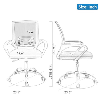Bonzy Home Ergonomic Conference Room Chairs Set of 10, Rolling Office Chairs with Wheels, Mesh Computer Desk Chair with 360°Swivel, Height Adjustable, 10 Pack - size: 10 Pack