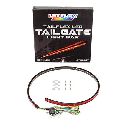 LEDGlow 36" Red TailFlex Tailgate LED Light Bar with White Reverse Lights | Fits Jeep & SUVs, Brake, Running, Turn Signals & Hazard Lights, Flexible Waterproof Strip, Flat 4 Pin Connector
