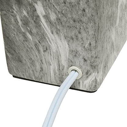 Simple Designs LT2071-BAW Gray Black Petite Marbled Ceramic Bedside Mini Table Lamp with White Fabric Shade… - color: Marble Black/White Shade