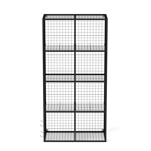 Wire Storage Cube, 8 Cube Metal Storage Organizer, Display Modular Bookshelf Shelf, Closet Cabinet for Bedroom, Office, Black