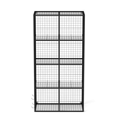 Wire Storage Cube, 8 Cube Metal Storage Organizer, Display Modular Bookshelf Shelf, Closet Cabinet for Bedroom, Office, Black