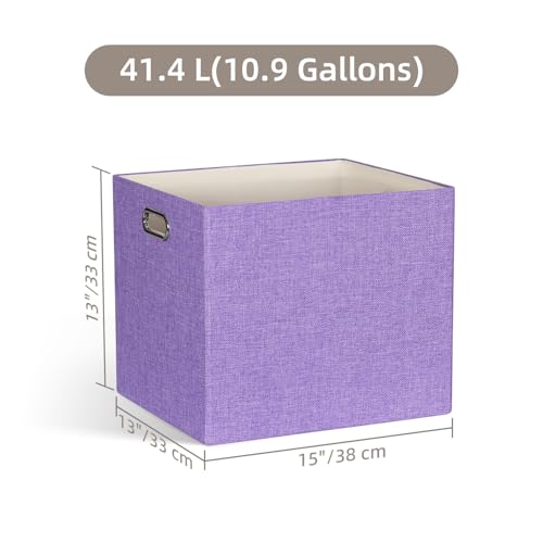 13" x 15" x 13" Linen Storage Cubes with Handles, Pack of 4 | Collapsible Fabric Bins for Home Organization, Suitable for Shelves, Closet, Wardrobe, Bedroom - size: 13 x 15 x 13 Inch