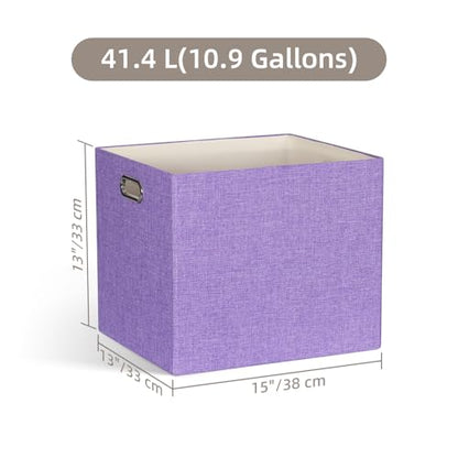 13" x 15" x 13" Linen Storage Cubes with Handles, Pack of 4 | Collapsible Fabric Bins for Home Organization, Suitable for Shelves, Closet, Wardrobe, Bedroom - size: 13 x 15 x 13 Inch