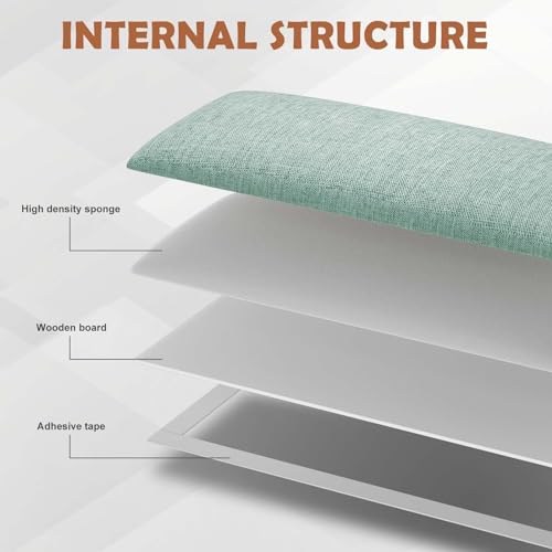 IFNOW Upholstered Wall Mounted Headboard, 3D Soundproof Wall Panels Peel and Stick for King Size, Reusable and Removable Tufted Bed Headboard in Grass Green (12 Panels, 10" x 24") - color: Fabric-grass Green, size: King