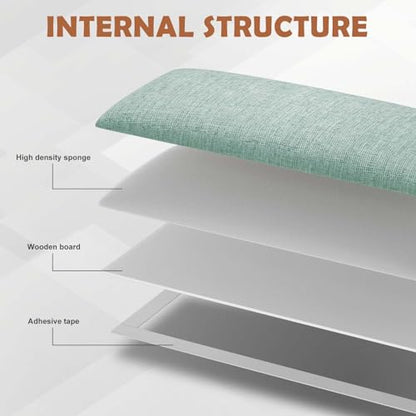 IFNOW Upholstered Wall Mounted Headboard, 3D Soundproof Wall Panels Peel and Stick for King Size, Reusable and Removable Tufted Bed Headboard in Grass Green (12 Panels, 10" x 24") - color: Fabric-grass Green, size: King