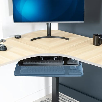 VIVO Premium Adjustable 27 x 11 inch Computer Keyboard and Mouse Platform Tray, Ergonomic Under Table Desk Mount Drawer with Padding, Black, MOUNT-KB27P-B - color: Black, size: 27 inch