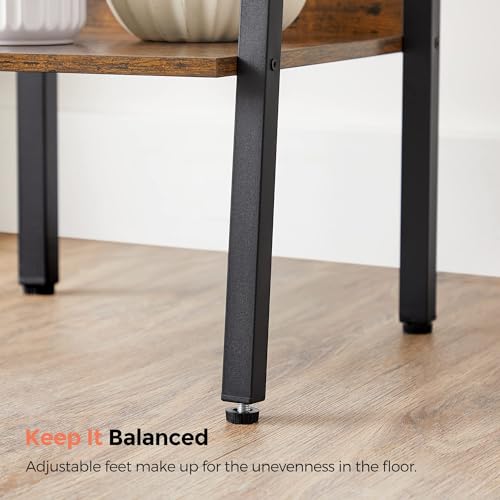 VASAGLE Bookshelf, 5-Tier Narrow Book Shelf, 11.8 x 13.3 x 66.9 Inches, Ladder Shelf for Home Office, Living Room, Bedroom, Kitchen, Rustic Brown and Ink Black ULLS109B01 - color: Rustic Brown + Ink Black, size: 5 Tiers (13.3"W), style: With back panels