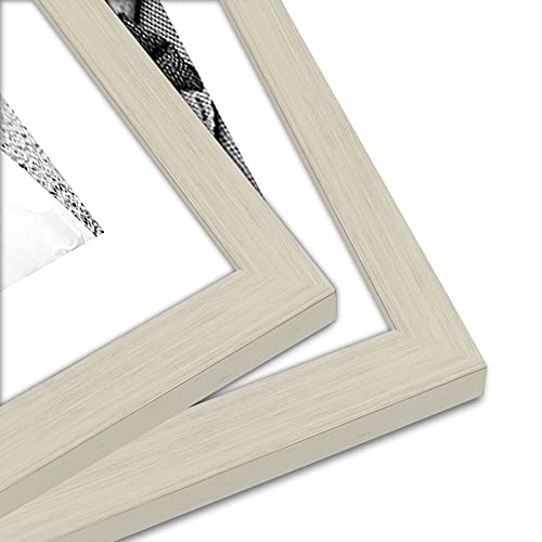 Americanflat Set of 7 Picture Frames with Shatter-Resistant Glass - Gallery Wall Frame Set with One 11x14, Two 8x10 and Four 5x7 Frames - Signature Collection - Light Wood | Includes one 11x14, two 8x10 and four 5x7, shatter-resistant glass, hanging hardw