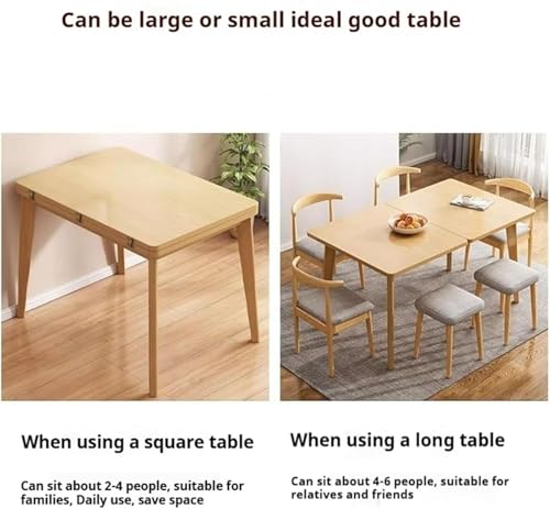 Compact Drop Leaf Table for Small Spaces, Multifunctional Extendable Dining Table for 2 to 6, Foldable Kitchen & Living Room Furniture (White)