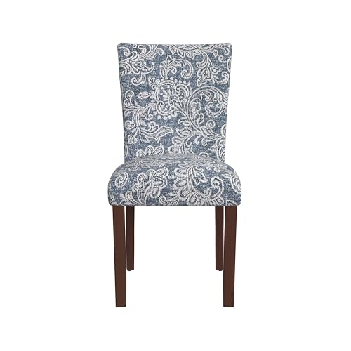 HomePop Classic Parsons Dining Chair -Denim Jacobean Print (Set of 2) - color: Denim Jacobean Print, style: Pack of 2