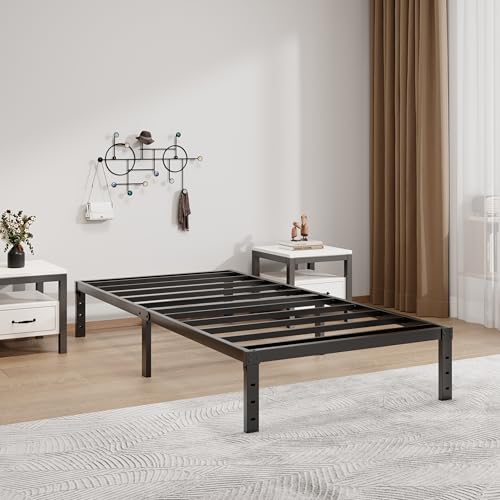 LUMUNANCE Metal Bed Frame Twin Size - 12 Inch Heavy-Duty Twin Platform Bed Frame No Box Spring Needed, Easy Assembly, Noise-Free, Sturdy Mattress Foundation, Underbed Storage Space - size: Twin, style: 12 Inch