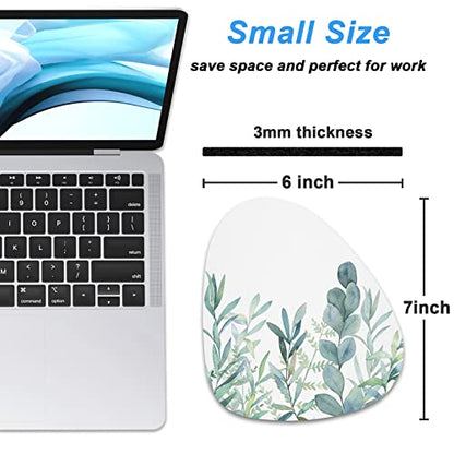 Rimilak Small Mouse Pad 6 x 7 Inch, Irregular Mini Mouse Pad with Non-Slip Rubber Base, Waterproof Compact Mouse Mat for Laptop Computer Wireless Mouse Keyboard Home Office Travel, Green Leaves - color: Green Leaves, size: 7L x 6W inches