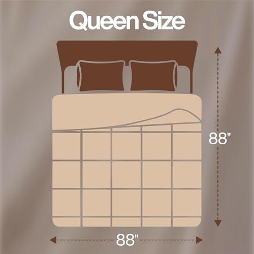 Utopia Bedding Queen Comforter, Duvet Insert, Beige, 88 x 88 Inches | Soft and Fluffy Down Alternative Bed Comforter, All Season, Breathable, Corner Tabs, Box Stitched, Durable, Machine Washable - color: Beige, size: Queen