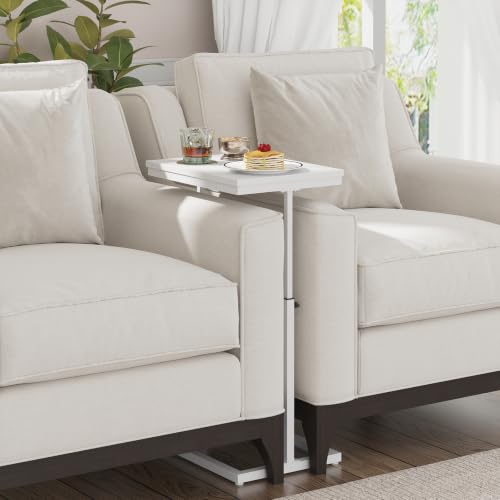 TUTOTAK End Table, Side Table, Tall Couch Table, Sofa Table | for Living Room, Bedroom, White TB01BW083P - color: White, size: 1 Pack, style: Large