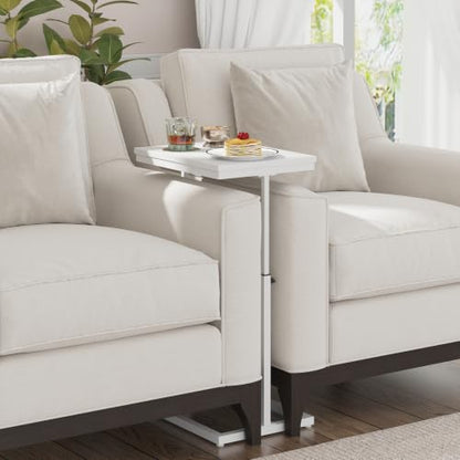 TUTOTAK End Table, Side Table, Tall Couch Table, Sofa Table | for Living Room, Bedroom, White TB01BW083P - color: White, size: 1 Pack, style: Large