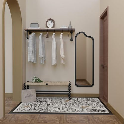Clothes Rack 42in, Wall Mounted Garment Racks with Real Walnut Wood Shelf, Heavy Duty Hanging Clothes Rack, Multi-Purpose Hanging Rod, Space-Saving Closet Storage - color: Walnut, size: 1T42IN