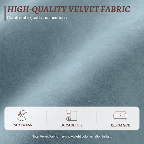 COPIAE Loveseat Sofa, Larger Couch Velvet Fabric with Storage, Charging Ports, Heightened Backrests, Removable Cover Modern Comfy Couches Easy Assembly for Living Room, 88 Inch Blue - color: Blue